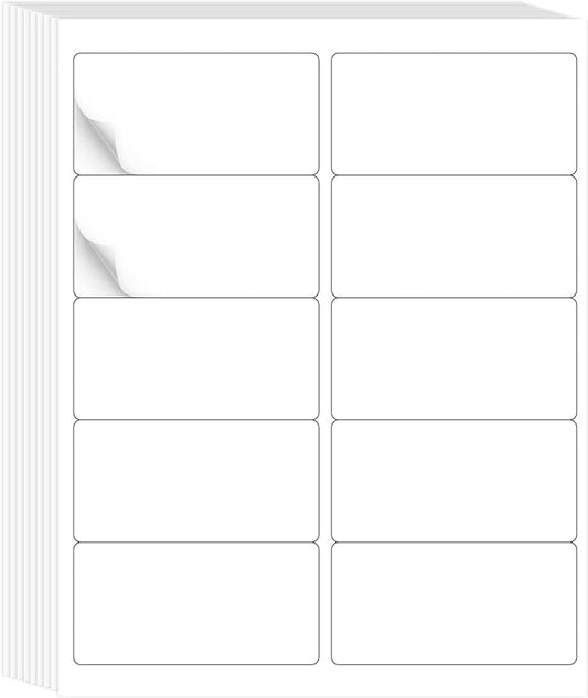 L LIKED 2" x 4" Label Stickers, Printable White 10 per Sheets Total 300 Labels, for Laser/Inkjet Printing - Matte (300 Labels)-DeskLoop Office