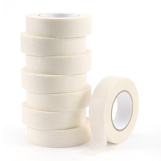 White Masking Tape 8 Rolls, 0.7 Inch x 20 Yards, Premium Quality, Multi-Purpose, Painters Tape for Home, Office & DIY Projects-DeskLoop Office