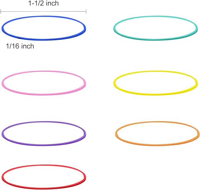 JIKIOU Multicolor Rubber Bands for School Home Office, 280PCS Colored Elastics Bands, Assorted Color Rubber Bands(Unstretched Diameter:1-1/2inch,Red,Yellow, Blue,Green,Pink,Purple,Orange)
