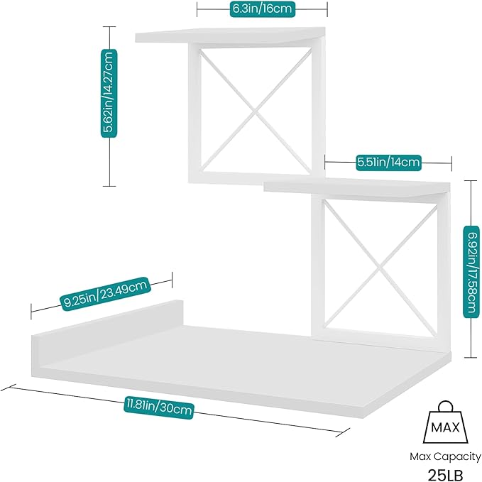 ELITEROO Desk Shelf, Wood Small Bookshelf Desktop Shelves and Organizer, Freestanding 3 Tier Storage Display Stand Home Office Decor for Books Plants Toys, White-DeskLoop Office