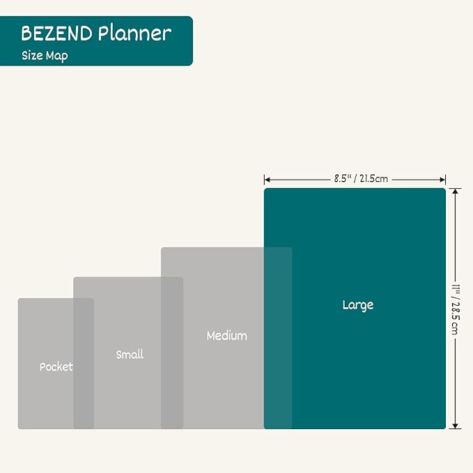 BEZEND Weekly Planner 2025-2026 with 2 Columns, 8.5" x 11" Academic Calendar 18 Months (Jul 25-Dec 26) Life Work Appointment Book with Monthly Tab, PU Leather Hardcover - Evergreen-DeskLoop Office