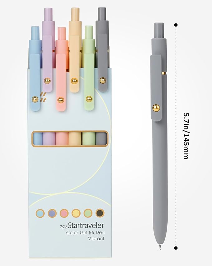 FIOVER Colored Pens, 6 Pack Colorful Gel Pens, Quick-Dry 0.7mm Medium Point for Journaling, Note Taking, Doodling, Aesthetic Office School Supplies, Gifts for Women Men(Multiple Colors)-DeskLoop Office