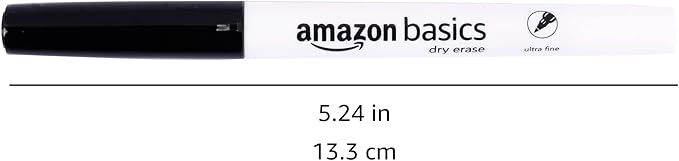 Amazon Basics Low Odor Ultra Fine Tip Dry Erase White Board Markers, Assorted Colors, 12-Pack-DeskLoop Office