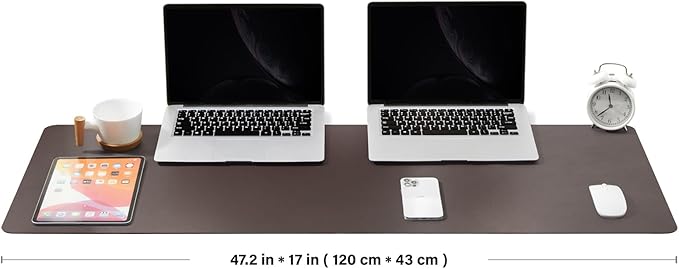 Large Cork Desk Mat - 47.2"x 17" Desk Pad for Office and Home - Ideal for Large Mouse Pad and Desk Mats on Top of Desks(Coffee)-DeskLoop Office