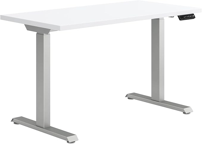 HON Coze Electric Standing Desk Adjustable Height, Coordinate Height Adjustable Desk, 48", White Top, Silver Base-DeskLoop Office