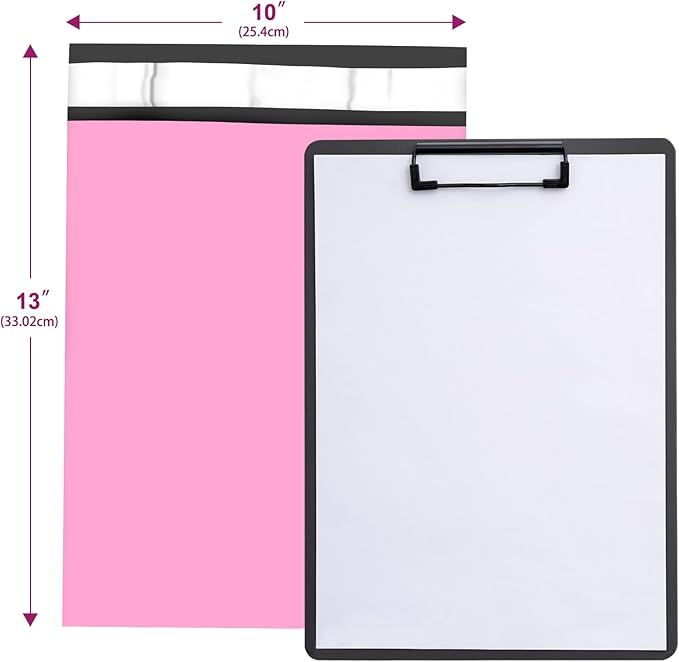 Poly Mailers 10x13 Inch 200 Pcs, Pink Shipping Bags, Mailing Envelopes with Self Seal Adhesive Strip, Waterproof and Tear-Proof Poly Bags for Non-Fragile Items-DeskLoop Office