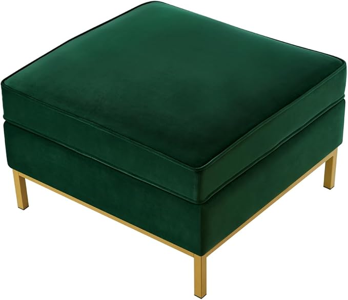 24KF Large Square Couch Ottoman Velvet Ottoman, Upholstered Velvet Padded Cushion Ottoman Table,Large Foot Rest for Couch, Couch Ottoman for Living Room-Jade-DeskLoop Office