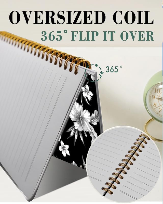 Spiral Journal Notebook,A5 Hardcover Lined Journals for Women Girl 6 x 8.3 in,120 Pages Thick Paper,Cute College Ruled Writing Notebook for Gifts Office Work School(Tropical Hibiscus Flower)-DeskLoop Office