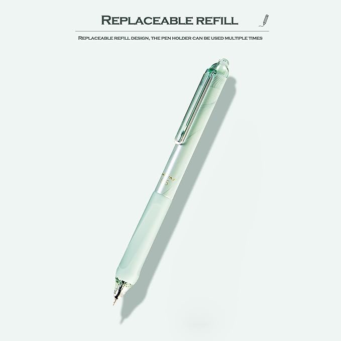 DUNBONG Retractable 0.5mm Porous Point Pen, metal clip, non-slip pen holder, Black ink gel pens, Box of 6 Pens (6)-DeskLoop Office