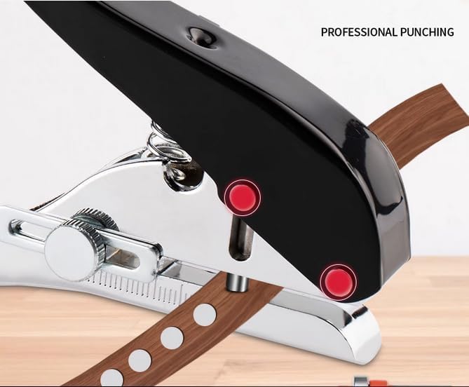 Single Hole Punch 1/4 inch-6mm Round Heavy Duty Hole Puncher Badge Hole Punch Paper Punch Portable Hand Held Long Hole Puncher for Craft Paper Plastic Cardboard Business Card Photos-Black-DeskLoop Office