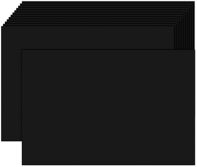 100 Pack Black Blank Index Cards 4x6 Card Stock Paper, Goefun 80lb Heavyweight Cardstock Unlined Notecards for Postcards, Photo Paper, Recipe-DeskLoop Office