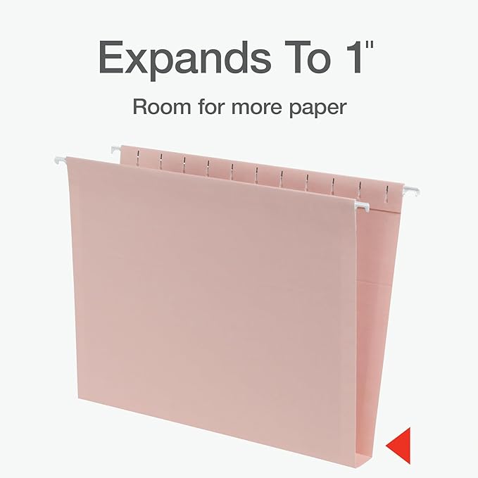 Pendaflex Hanging File Folders, Letter Size, Assorted Colors for Home, Office Filing Cabinet, 1/5-Cut Adjustable Tabs, 25 Per Box (81698)-DeskLoop Office