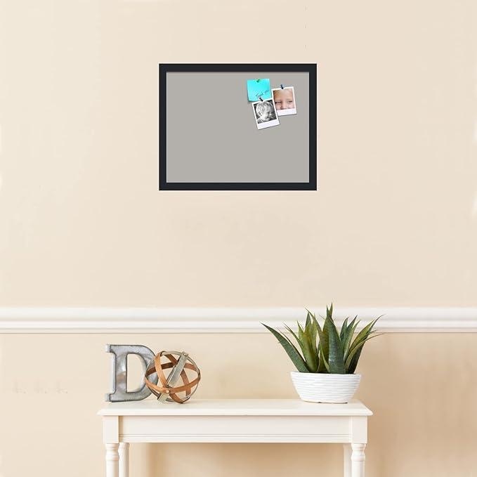 PinPix 18x14 Inch Cork Bulletin Board. This Decorative Framed Pin Board Comes with Dark Stone Design and a Satin Black Frame. Ideal for Home Office Decor or Message Board (PinPix-1808)-DeskLoop Office