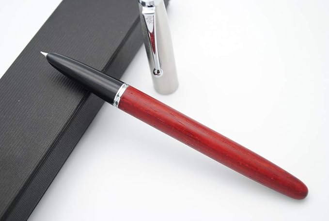 JINHAO 51A Wooden Fountain Pen Steel Cap (Rosewood, Extra Fine Nib 0.38mm)-DeskLoop Office