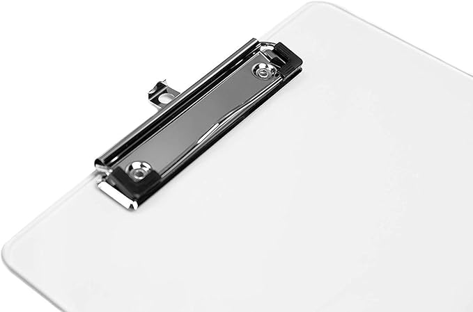 Plastic Clipboards (Set of 6) Transparent Clipboard (Clear) Strong 12.5 x 9 Inch | Holds 100 Sheets! Acrylic Clipboards with Low Profile Clip | Bulk Back to School Supplies for Teachers-DeskLoop Office