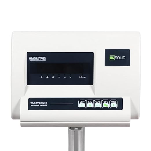 U.S. Solid Bench Scale - 350 lb x 0.002 lb Stainless Steel Postal Package Shipping Scale Digital Bench Platform Balance with 16 inch x 20 inch Platform, Lb/Kg-DeskLoop Office