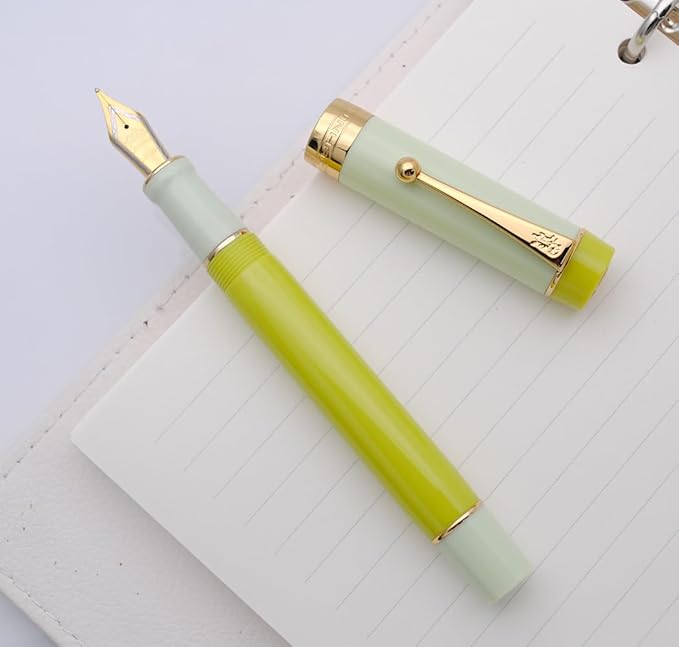 JINHAO 100 Fountain Pen with Ink Converter (Medium Nib 0.7mm, Green Lemon)-DeskLoop Office