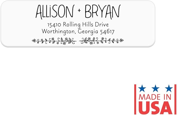 Black and White Botanical Rolled Address Labels / 500 Personalized Return Address Labels/Designer Address Stickers in Elegant Plastic Dispenser-DeskLoop Office