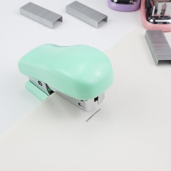 Mini Desktop Stapler Set,20 Sheet Capacity,Includes Built-in Staple Remover and 750PCS No.12 Staples,Small Cute Stapler for Office and School Supplies (Green)-DeskLoop Office