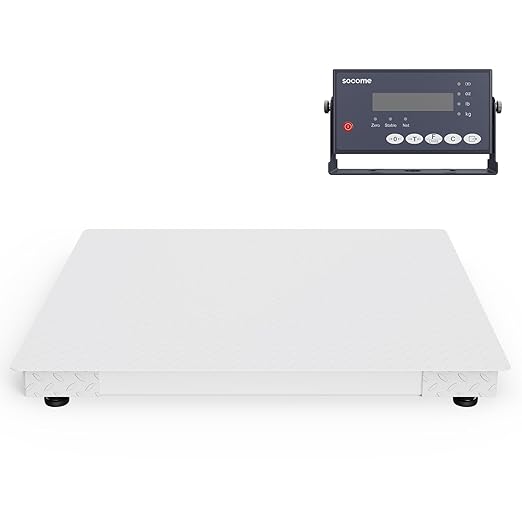 48"x48" Industrial Floor Scale, Professional Platform Scale with Digital Indicator, Accurate Weighing Scale for Warehouse Shipping and Industrial Use, 10000 lb x 1 lb, Grey-DeskLoop Office