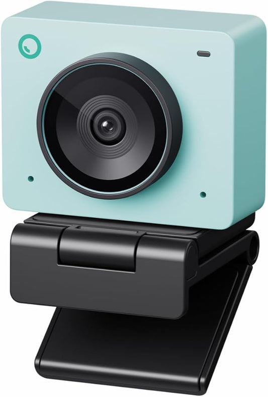OBSBOT Meet 2-4K Webcam for PC with 1/2" Sensor, AI Framing & Autofocus, Beauty Mode, Lightweight, Gesture Control, HDR, Dual Microphone, 60 FPS, Web Cam for Streaming, Meeting, Gaming. (Aurora Green)-DeskLoop Office