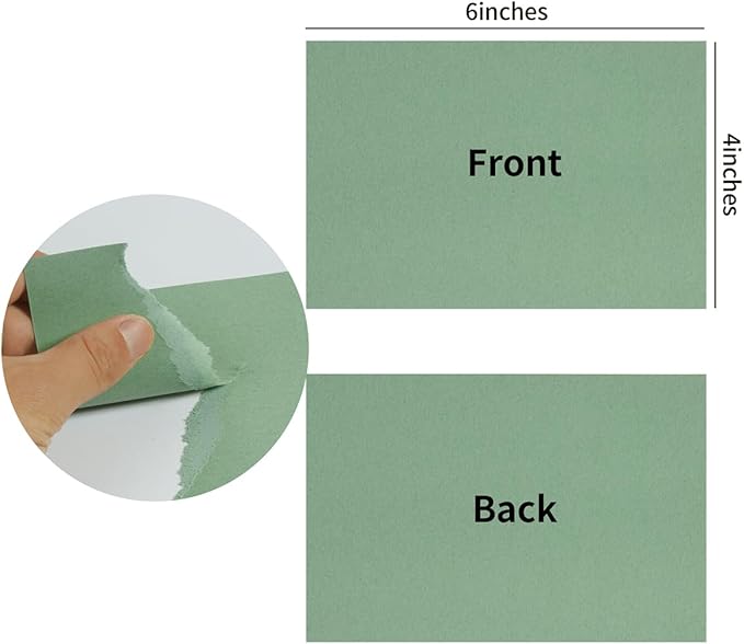 50 Sheets Blank Cardstock Paper 250 GSM Thick Heavy Cards Stock for DIY Art Projects, Card Making, Postcards, Greeting Cards, Birthday Party, Wedding Invitation (Sage-Green, 4x6 inches)-DeskLoop Office