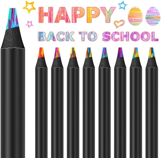 8-Color Rainbow Colored Pencils for Adult Coloring Books, Aesthetic Drawing Pencils, Jumbo Coloring Pencil, Art Supplies for Adults, Cute Art Kit Fun Color Pencil Set, Gifts for Kids-DeskLoop Office