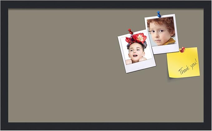 PinPix 24x14 Inch Cork Bulletin Board. This Decorative Framed Pin Board Comes with Pewter Design and a Satin Black Frame. Ideal for Home Office Decor or Message Board (PinPix-1812)-DeskLoop Office