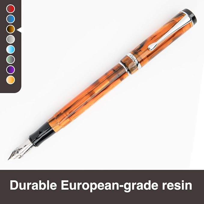 Conklin Duragraph Fountain Pen Amber - Broad Nib, Luxury Writing Instrument with Warm Amber Finish-DeskLoop Office