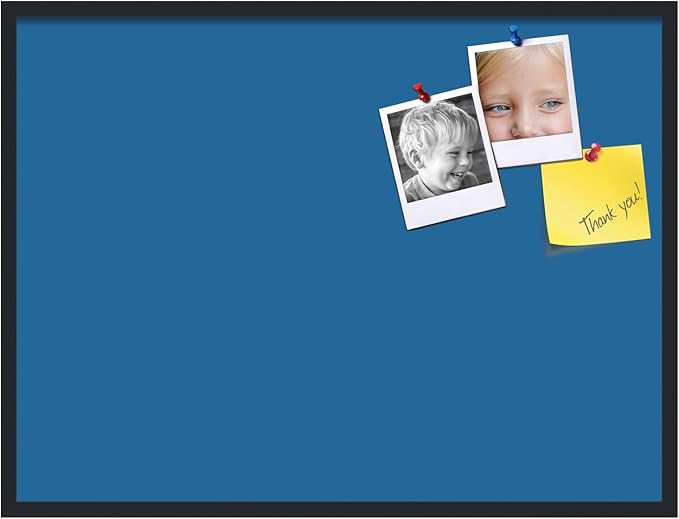 PinPix 40x30 Inch Cork Bulletin Board. This Decorative Framed Pin Board Comes with Navy Pastel Design and a Satin Black Frame. Ideal for Home Office Decor or Message Board (PinPix-1811)-DeskLoop Office