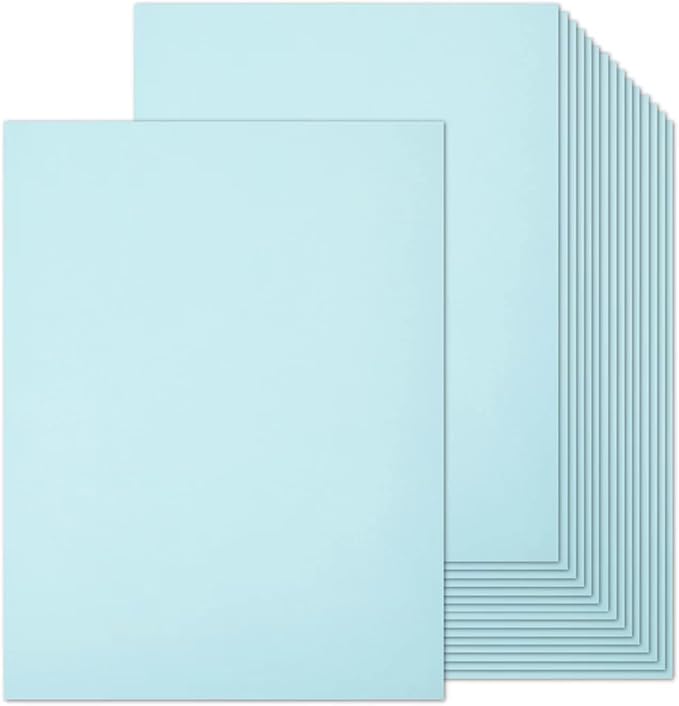 100 Sheets Light Blue Cardstock 8.5 x 11 Pastel Paper, Goefun Blue Card Stock Printer Paper for Wedding Invitations, Menus, Crafts, DIY Cards-DeskLoop Office