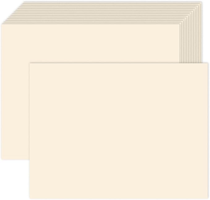 100 Pack Cream Blank Cardstock 5x7 Thick Paper,Goefun 80lb Flat 5 x 7 Card Stock Printable Paper for Invitations, Postcards, Photos, DIY Card Making-DeskLoop Office