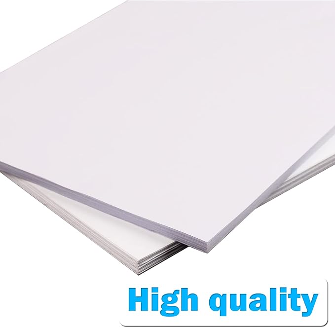 RBHK Sticker Paper, 8.5" x 11" Full Sheet Label Stickers Paper for Laser & Inkjet Printers (500 Sheets, 500 Labels)-DeskLoop Office