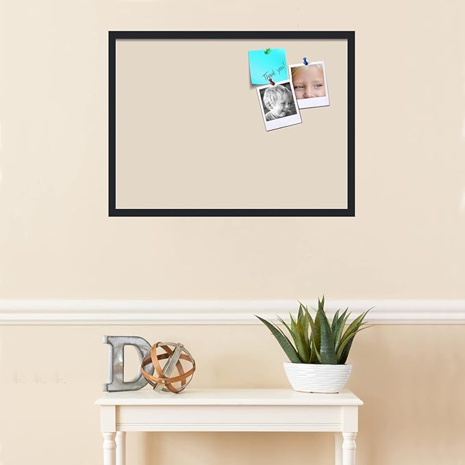 PinPix 30x22 Inch Cork Bulletin Board. This Decorative Framed Pin Board Comes with Desert Pastel Design and a Satin Black Frame. Ideal for Home Office Decor or Message Board (PinPix-1815)-DeskLoop Office