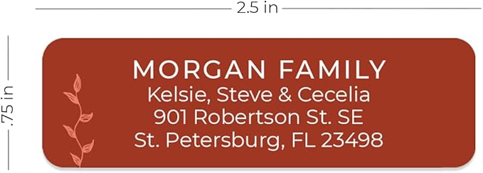 Botanical Flowers Rolled Address Labels/Roll of 250 Alternating Earth Tone Floral Illustrations Personalized Address Labels/Designer Return Address Stickers in Elegant Plastic Dispenser-DeskLoop Office