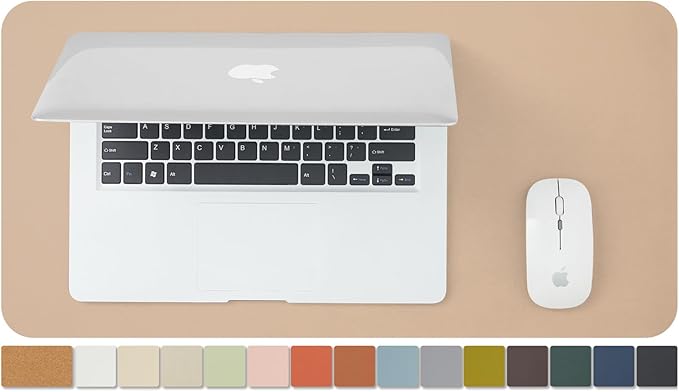 Cork Apricot Desk Mat - Dual-Sided Desk Pad for Office and Home - Desk Organization and Accessories - Ideal for Large Mouse Pad and Desk Mats on Top of Desks(23.6"x 11.8")-DeskLoop Office