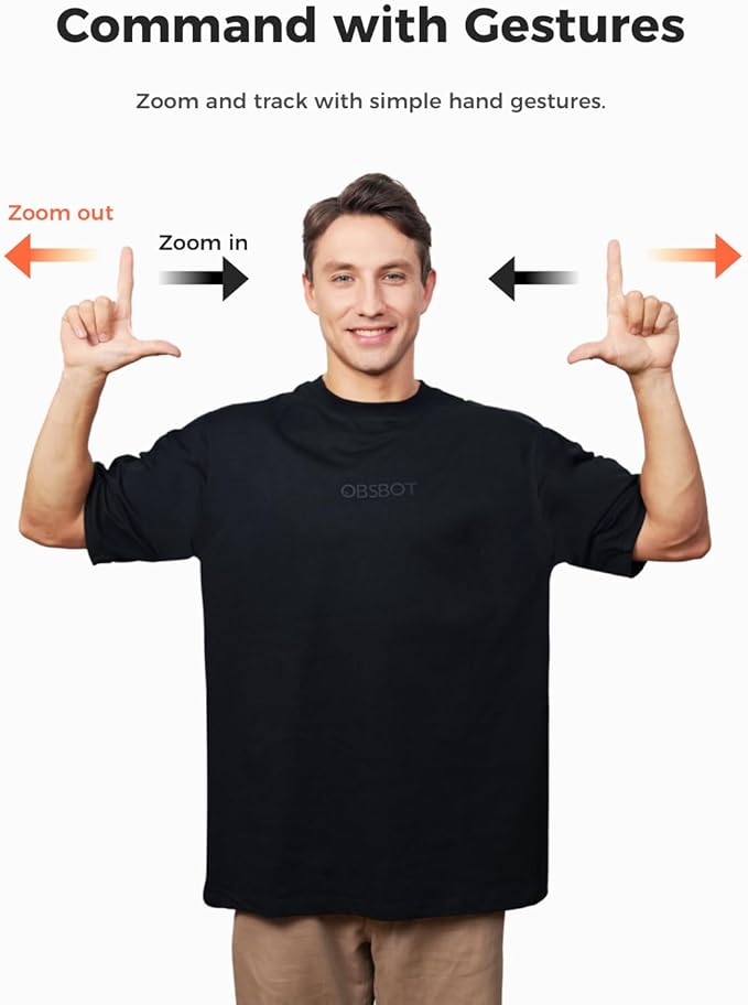 OBSBOT Tiny 2 Lite 4K Webcam for PC, AI Tracking PTZ Streaming Camera with 1/2" Sensor, Gesture Control, 60 FPS, HDR, Microphones, Web Camera for Desktop Computer, Laptop, Meeting, Video Calls, etc.-DeskLoop Office