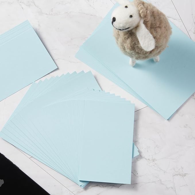 50 Sheets Blank Cardstock Paper 250 GSM Thick Heavy Cards Stock for DIY Art Projects, Card Making, Postcards, Greeting Cards, Birthday Party, Wedding Invitation (Light Blue, 3x5 inches)-DeskLoop Office