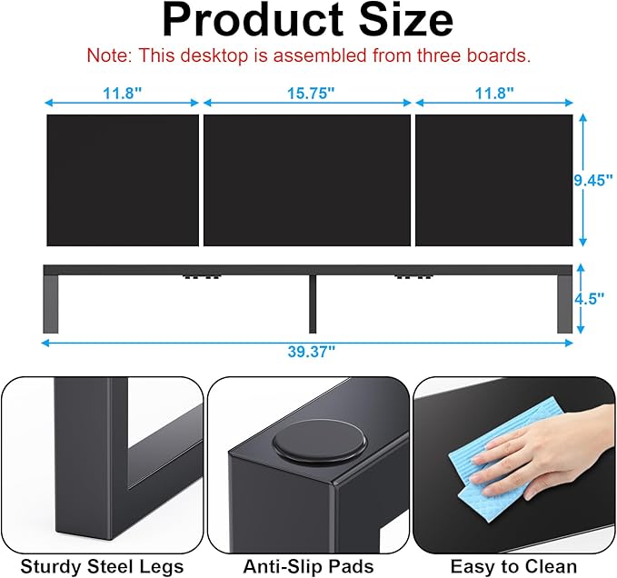 Zimilar Dual Monitor Stand Riser, Large Monitor Stand for Desk, Wood Monitor Riser with Storage Organizer for Home Office, Monitor Stands for 2 Monitors, Desktop Wooden Monitor Riser for Computer-DeskLoop Office