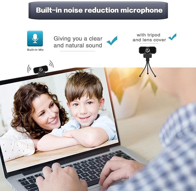 USB-C 1080P Webcam Compatible with Switch 2/ PC - Streaming Camera for Zoom/Teams/Skype, Plug&Play PC/Mac/Laptop-DeskLoop Office