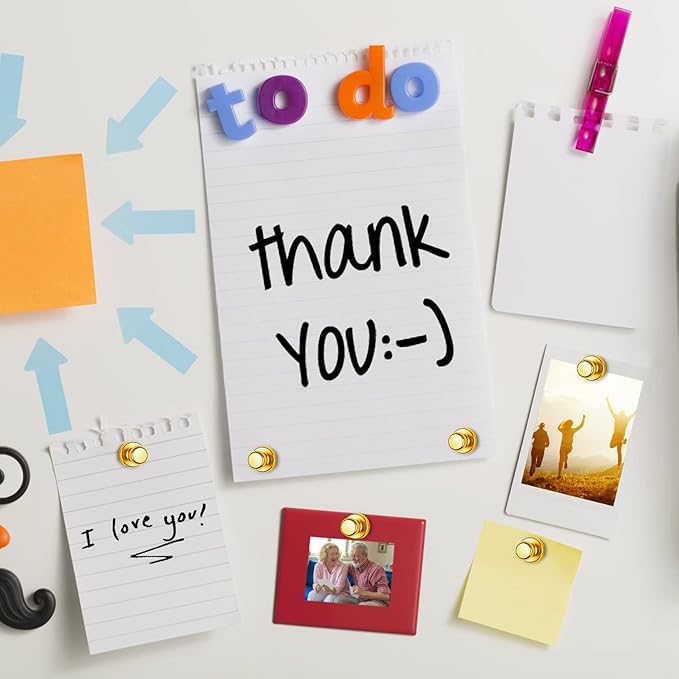 12 Pack Refrigerator Magnets Fridge Magnets Whiteboard Magnets Small Magnets Magnetic Push Pin, Office Magnets Push Pins Magnets for Whiteboard, Fridge, Office, School-DeskLoop Office