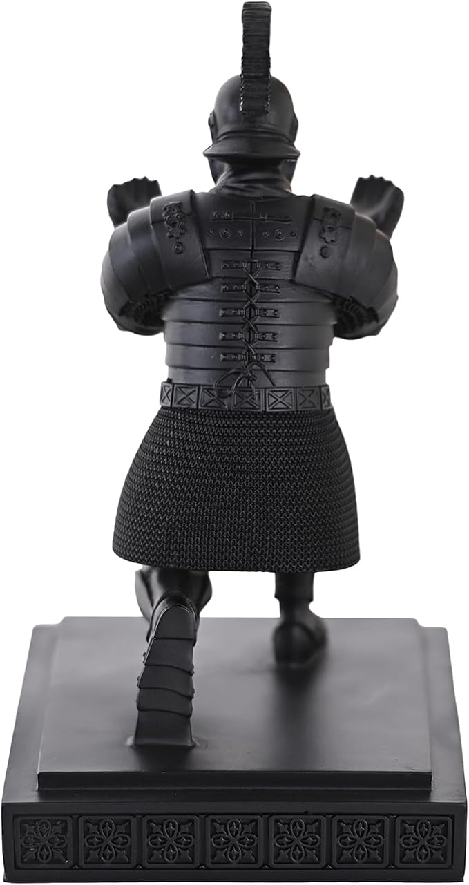 Roman Praetorian Warrior Knight Pen Holder Desk Ornament Resin Pencil Holder Desk Accessories and Organizer For Office with a Letter Opener (Black)-DeskLoop Office