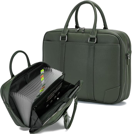 Accordian File Organizer with Handle,briefcase,15.6 in Laptop Bag Portable Document Organizer Handbags Back packs-DeskLoop Office