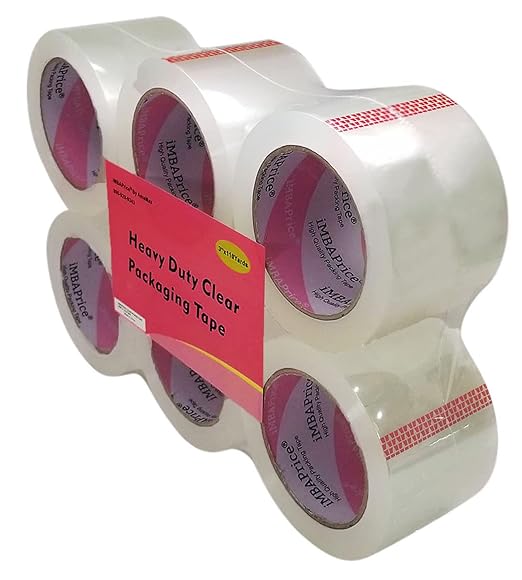 iMBAPrice 3-Inches Clear Packaging Tape, 6 Roll of 110 Yards (24 x 330 Feet) Long 3" Wide Shipping Tape for Box Office Moving Packaging Shipping-DeskLoop Office