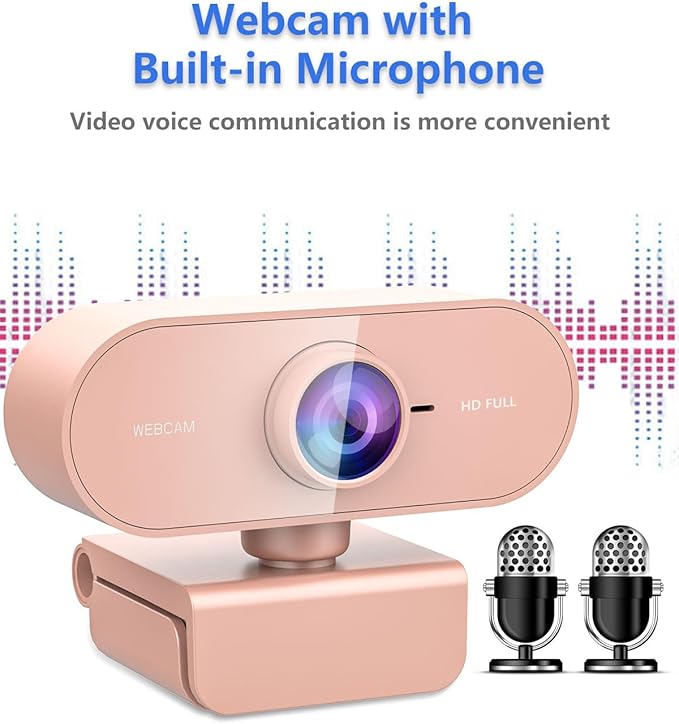 Webcam for PC&1080P HD Web Cam,Webcam with Microphone,Stand for PC/MAC/Laptop/Desktop,Wide Angle Web Cameras for YouTube,Skype,Zoom,Xbox One,Video Calling-DeskLoop Office