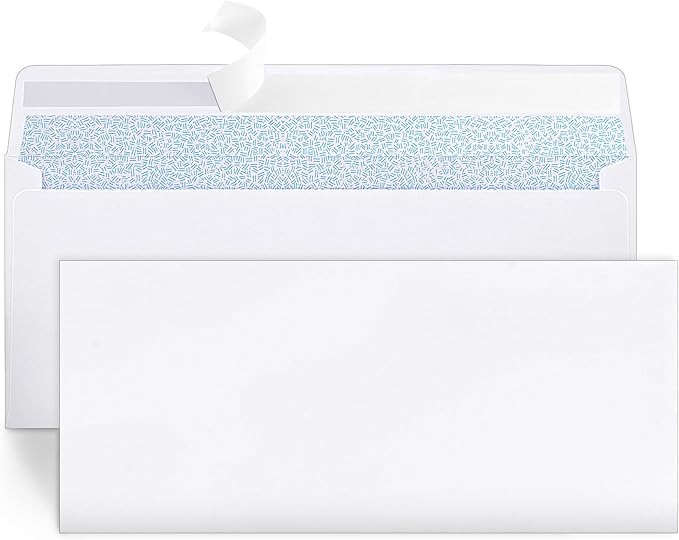 Joyberg 72 Packs #10 Envelopes, Business Envelopes, Envelopes Self Seal, Security Envelopes, Peel and Seal Closure, Size 4-1/8 X 9-1/2 Inches, White, 26LB-DeskLoop Office