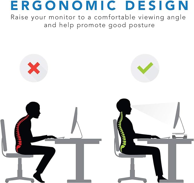 Mount-It! Aluminum Monitor Stand for iMac - Wide Unibody Monitor Riser - Metal Monitor Stand Desktop Organizer with Keyboard Storage - Universal Desktop Monitor Riser for PC, iMac, MacBook, Laptop-DeskLoop Office