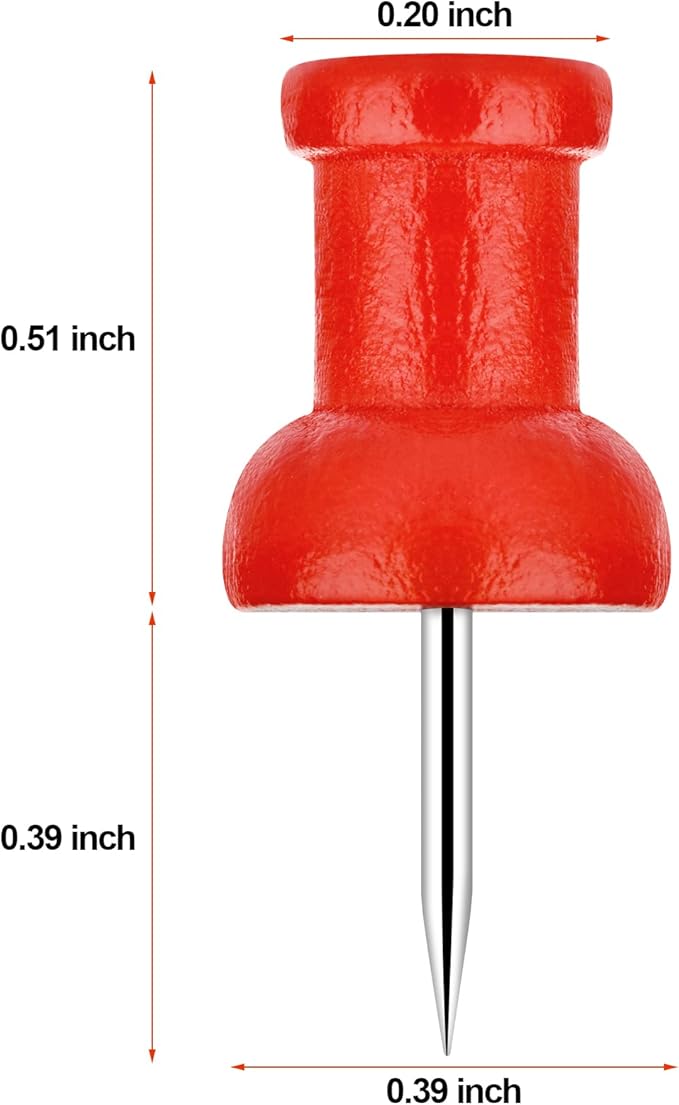 40Pcs Wood Push Pins, Decorative Thumb Tacks, Wooden Pins and Tacks, Cork Board Thumbtacks, Cute Thumbtack for Wall and Bulletin Board, Map Pins-DeskLoop Office