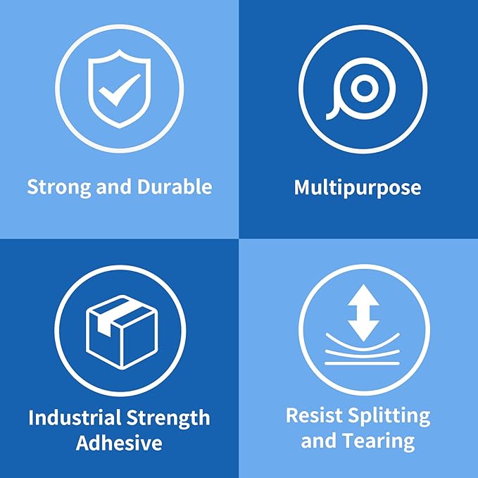 JARLINK Clear Packing Tape (6 Rolls), Heavy Duty Packaging Tape for Shipping Packaging Moving Sealing, 2.7mil Thick, 1.88 inches Wide, 60 Yards Per Roll, 360 Total Yards-DeskLoop Office