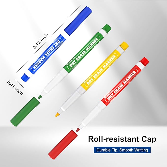 Comix Low Odor Dry Erase Markers, Fine Tip Whiteboard Markers, 36 Bulk 12 Assorted Colors Markers for Kids Teachers Office & School Supplies-DeskLoop Office